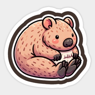 Wombat Kawaii Graphic Critter Cove Cute Animal A Splash of Forest Frolics and Underwater Whimsy! Sticker